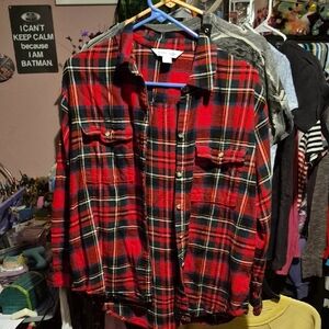 Old Navy Red and Blue Plaid Men's Shirt
